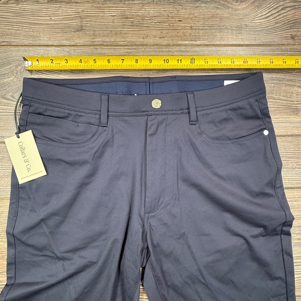Collars & Co Mens Size 34x32 CEO Tech Pull-On Pants Navy Blue Stretch Chino NWT - Picture 3 of 9